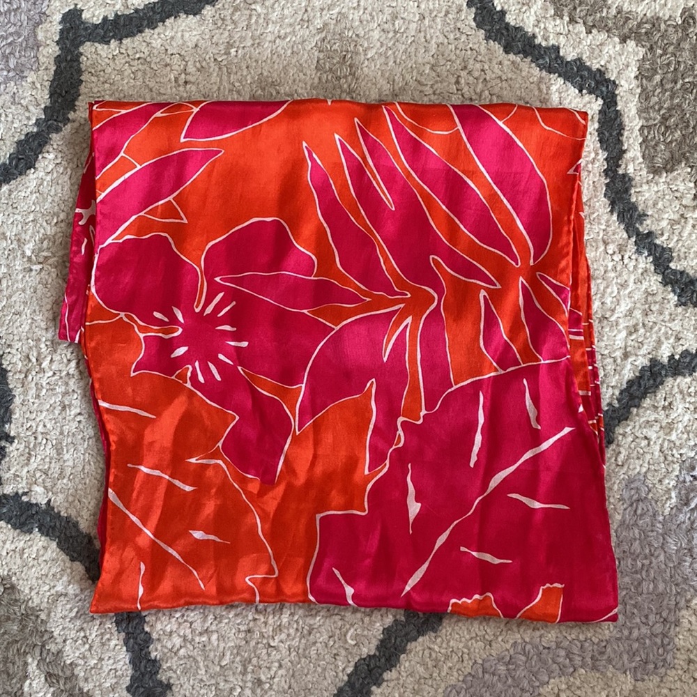 Liz Claiborne Tropical Print Silk scarf - Picture 2 of 2